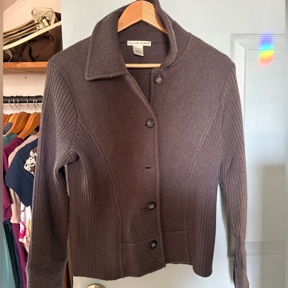 Gray Wool Cardigan Sweater/Jacket